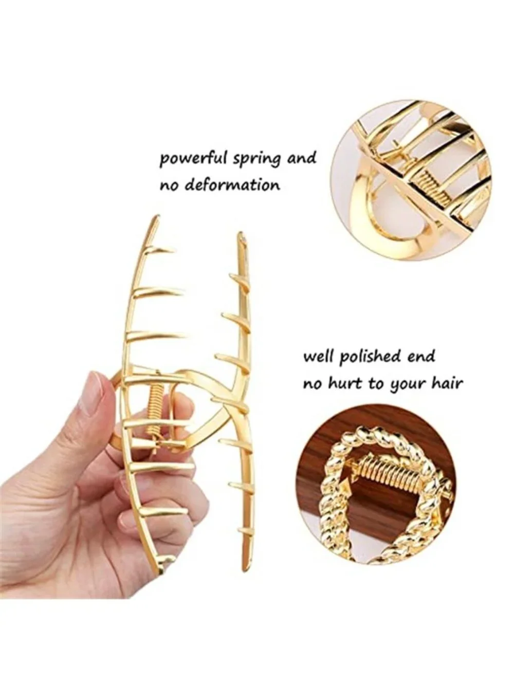 Mehayi 3 PCS Metal Large Claw Clips for Thick Heavy Hair, Strong Hold Big